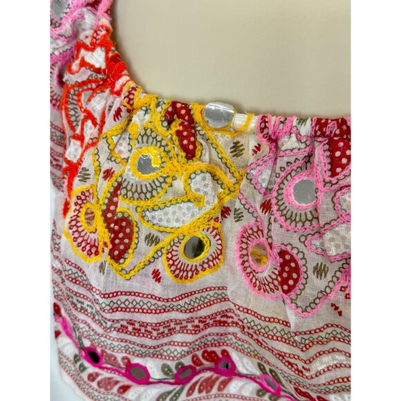 Juliet Dunn London White Multicolor Embellished Midi Dress - One Size - Picture 7 of 9